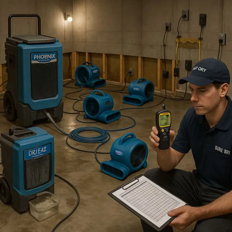 Structural Drying and Dehumidification process in Vassar, MI